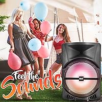 Vista 7 de Pyle - Sistema de bocinas PA portátil e inalámbrico – alta potencia de 800W, compatible con Bluetooth para interiores y exteriores, altavoz DJ