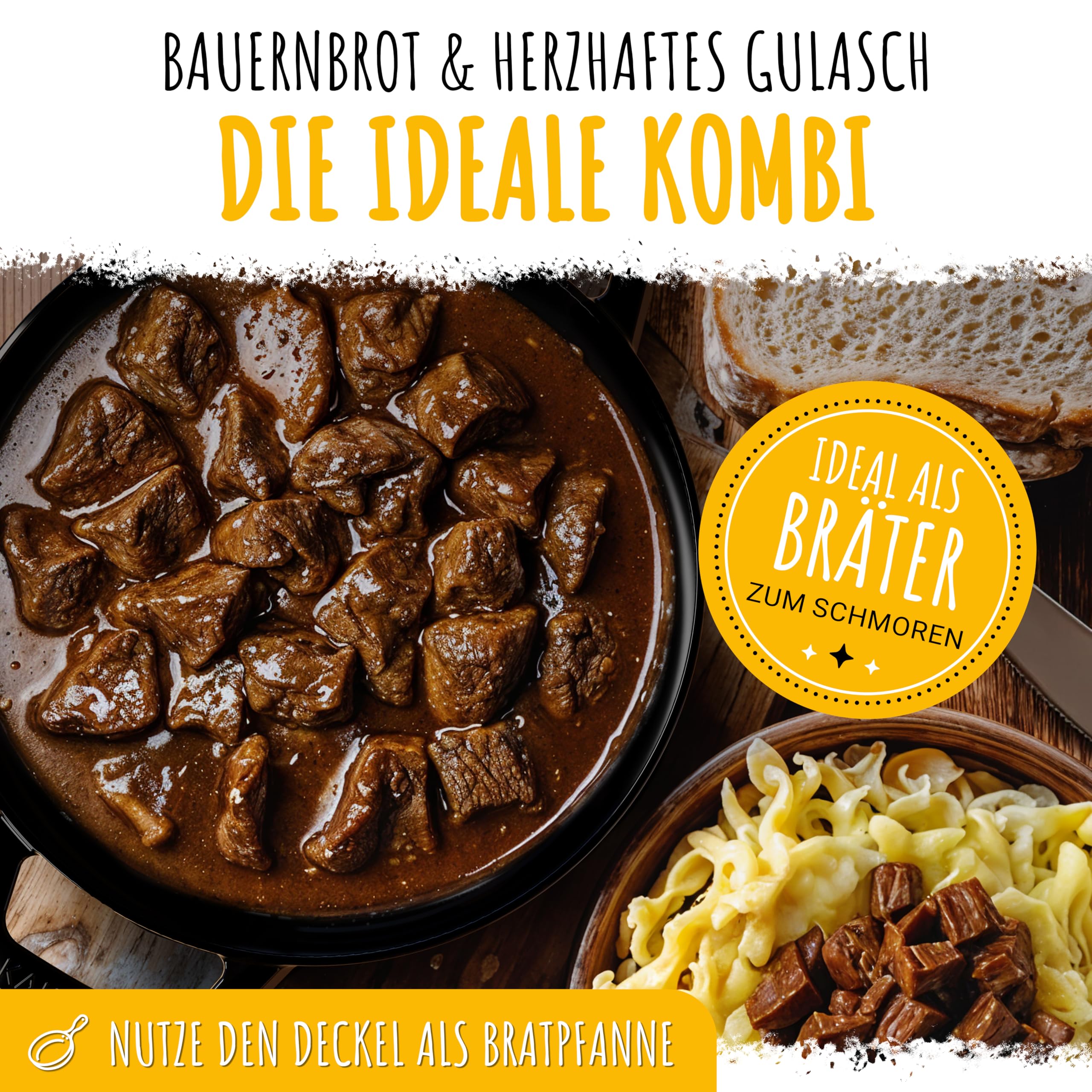 KAISERTAL Żeliwny Garnek Do Pieczenia Chleba Z Koszem i Pokrywką - Wypalona Forma (4,7 L Emaliowany)
