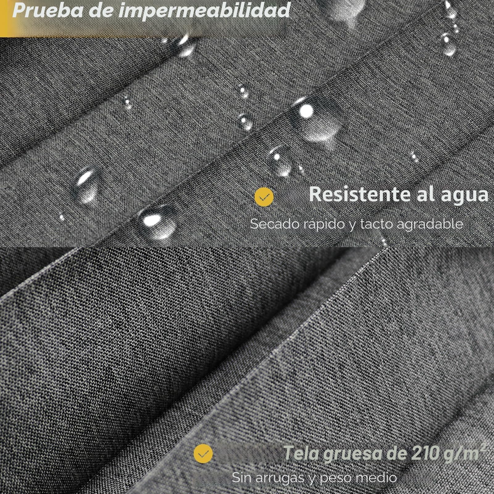 Cortina Ducha de Lino Plegable Impermeable, Gris, 130x200cm | Cortina de ducha magnética antimoho resistente para baño con ganchos , 210 g/m²
