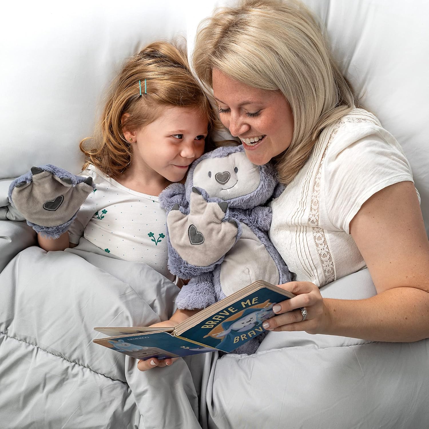 DEMDACO Brave Me Brave You Blue and Grey Hardboard Book and Monster Mittens Set of 2