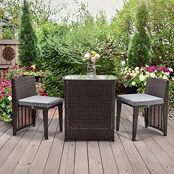 small outdoor wooden table and chairs