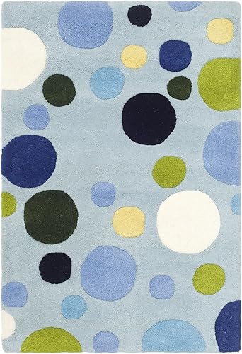 Miniatura 13 de SAFAVIEH Soho Collection SOH753C - Alfombra de lana de primera calidad hecha a mano de 3 pies 6 pulgadas x 5 pies 6 pulgadas, color azul/multi