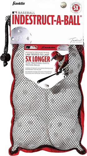 Miniatura 29 de Franklin Sports Indestruct-A-Ball - Pelotas de béisbol de plástico para práctica de bateo, softballs + pelotas de golf, paquetes de entrenamiento