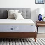 Lucid 2 Inch Traditional Foam Mattress Topper - Ventilated - Hypoallergenic - Full - Ivory