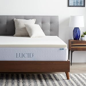 Lucid 2 Inch Traditional Foam Mattress Topper - Ventilated - Hypoallergenic - Full - Ivory