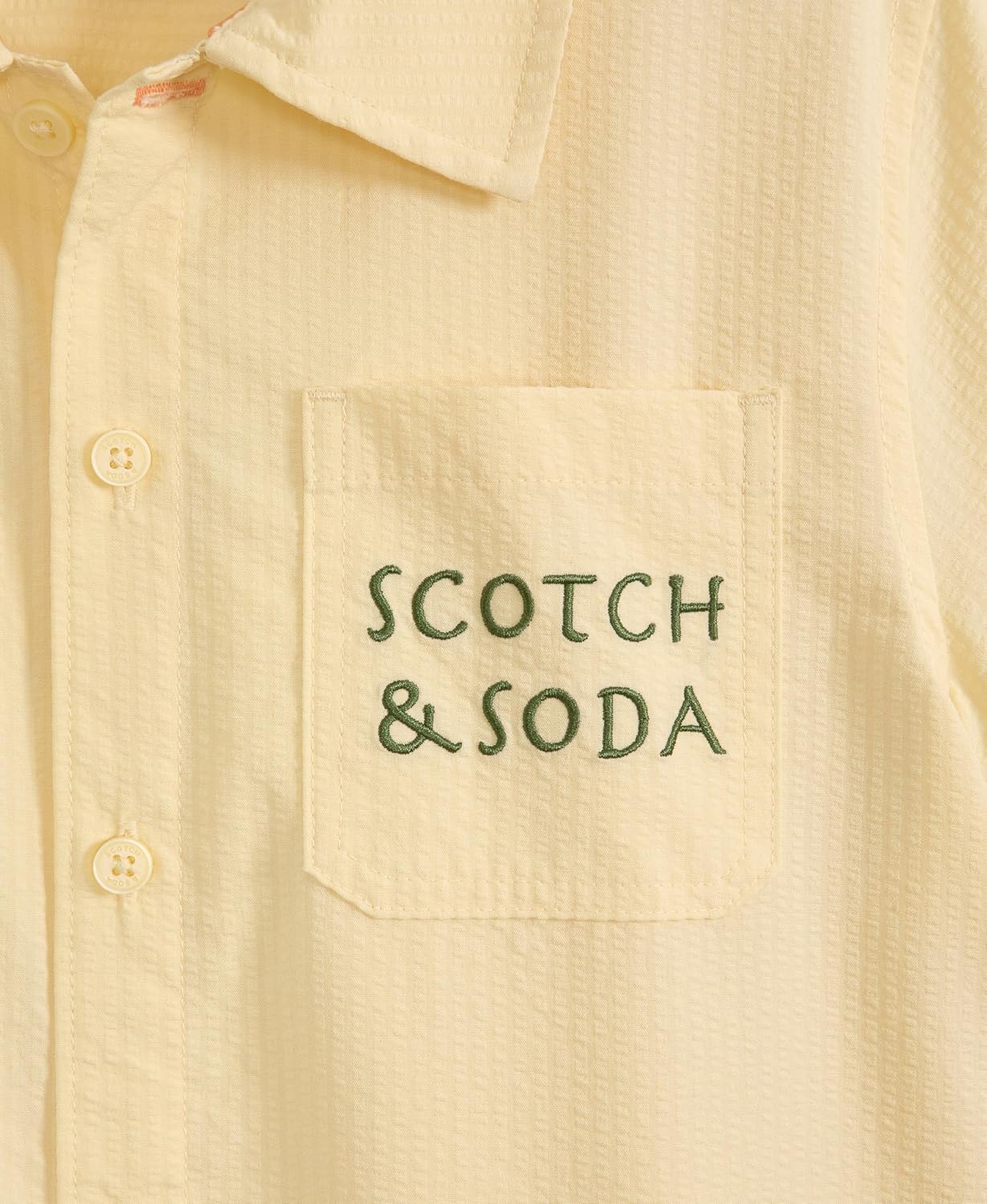 Scotch & Soda Boys' Short Sleeve Button Up Shirt, Collared Neckline, Fashion Prints