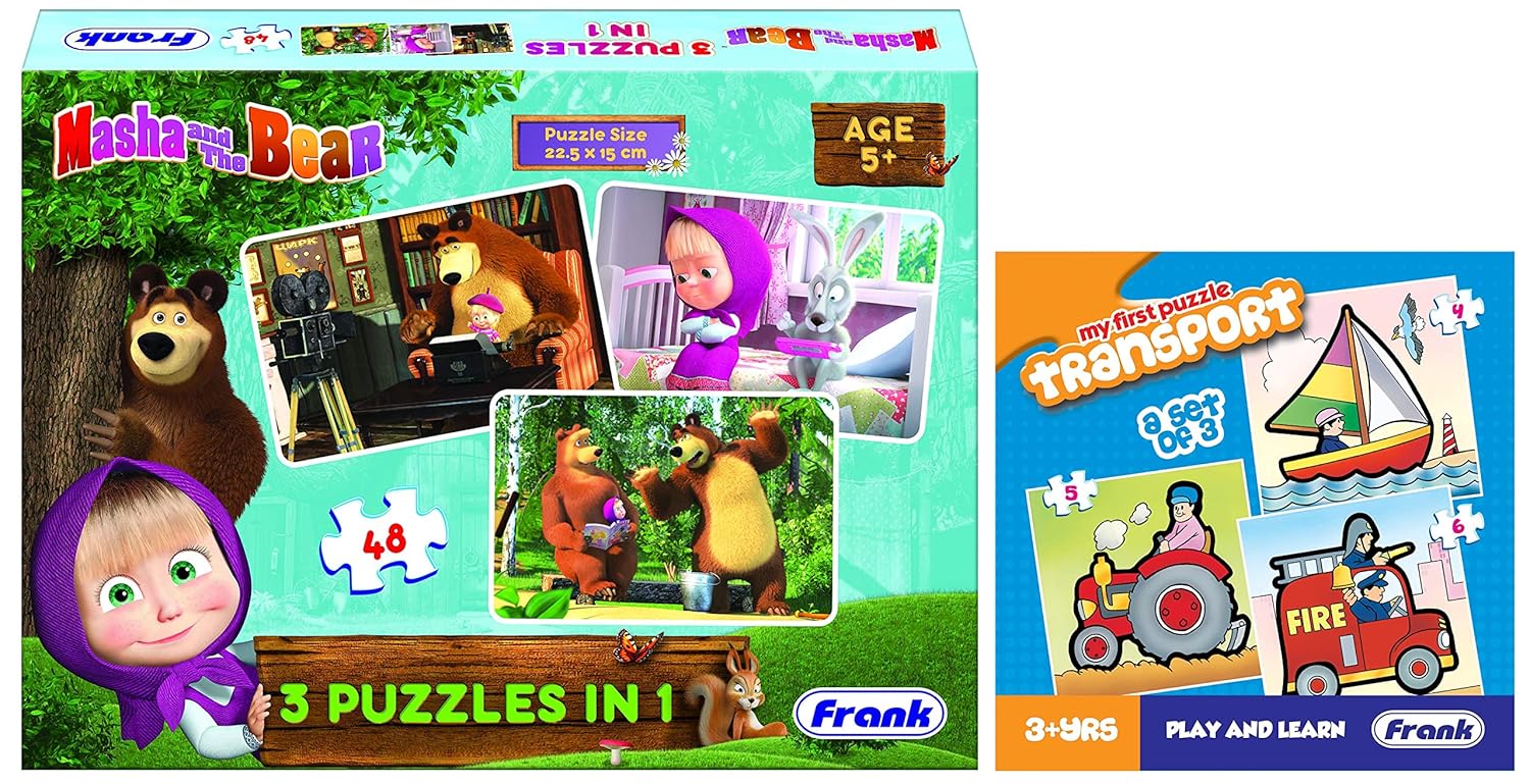 Buy Frank Masha and The Bear 3 in 1 Puzzle for 5 Year Old Kids and
