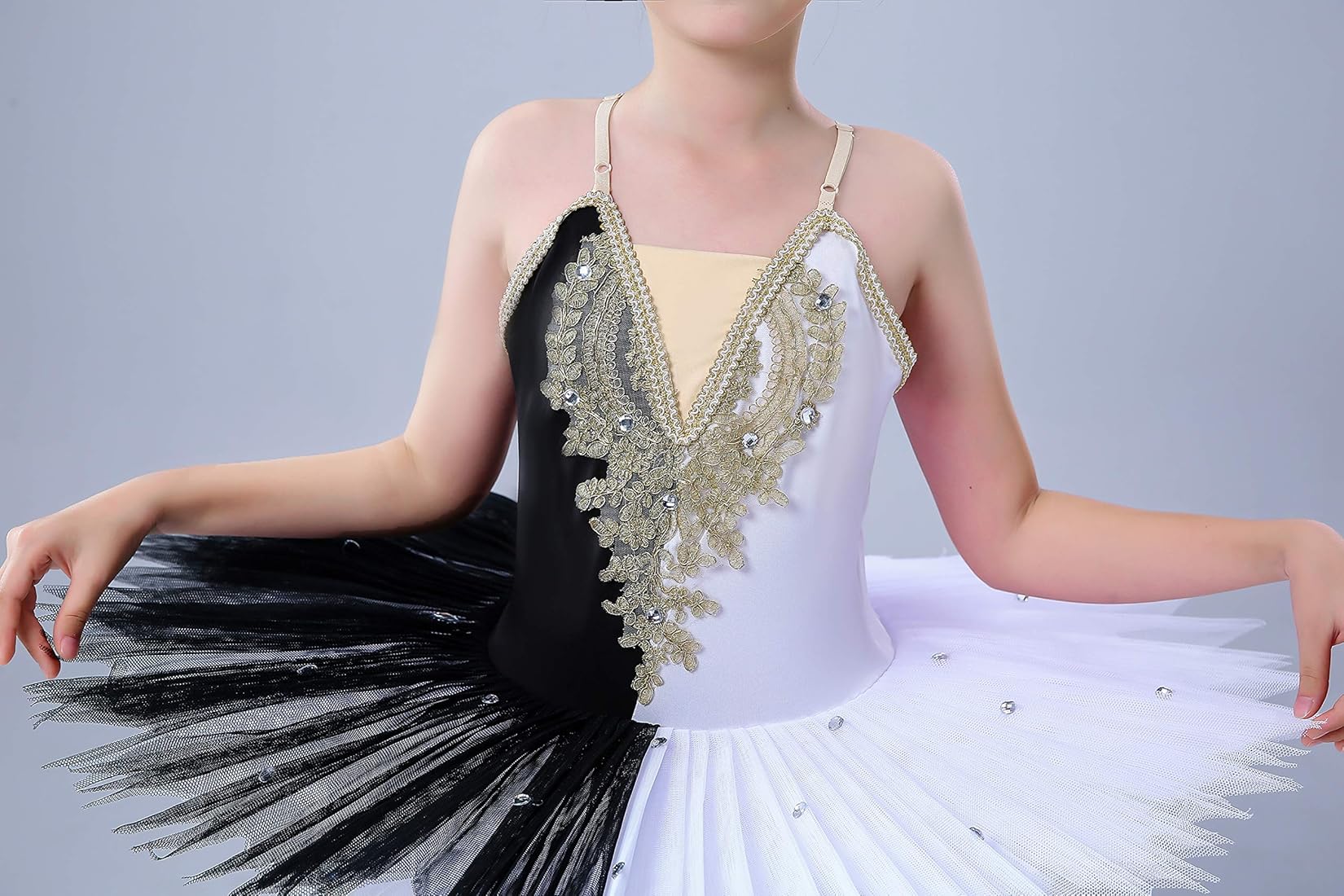 ZX Ballet Tutu Dress Black and White Swan Lake Costumes Skirted ZX Ballet Tutu Dress Black and White Swan Lake Costumes Skirted