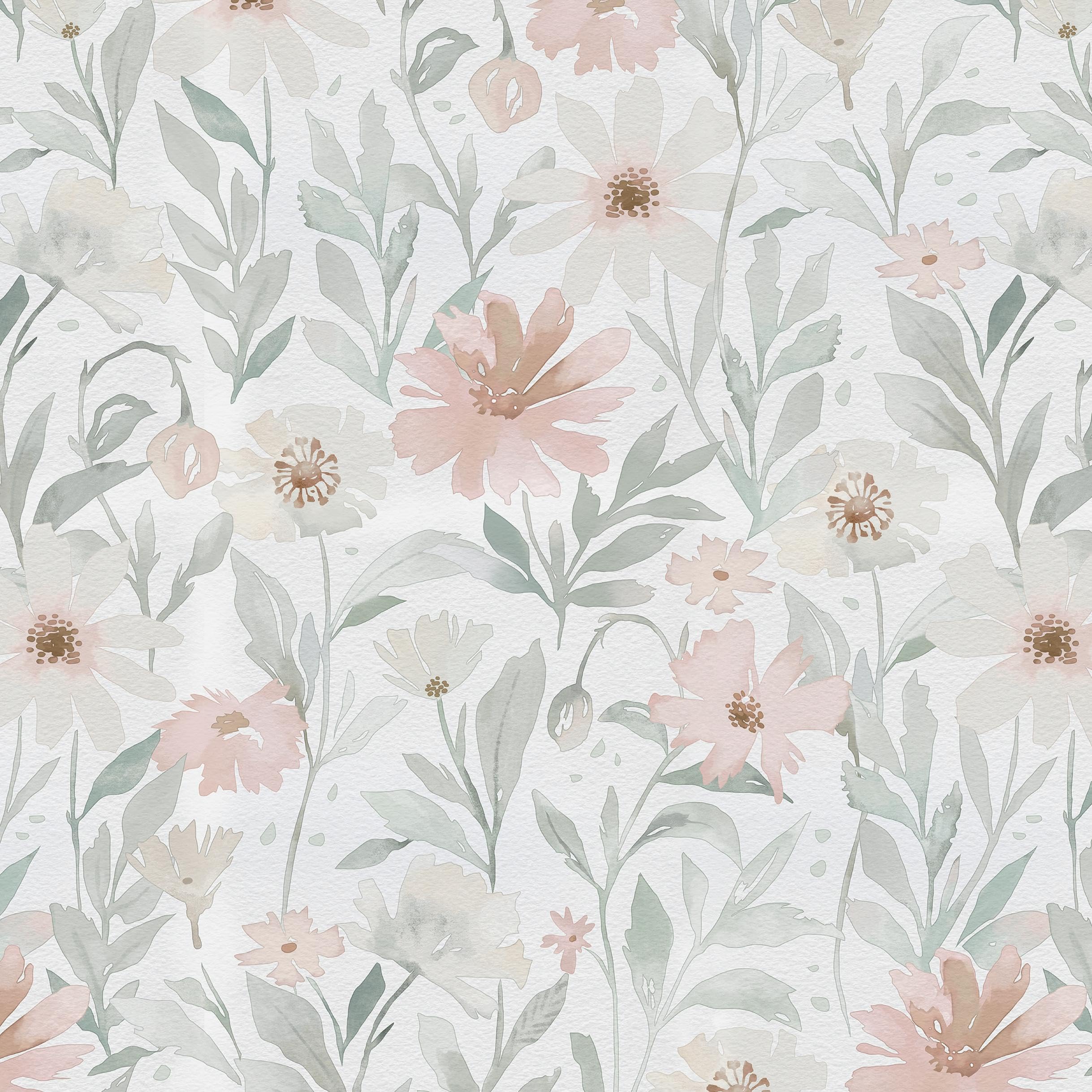 CiCiwind Pink Floral Peel and Stick Wallpaper