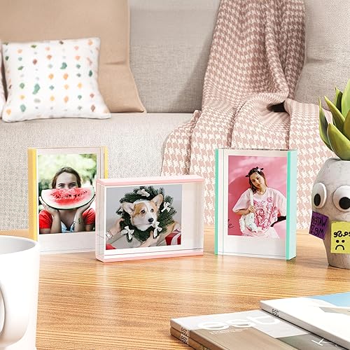 Vista 4 de WINKINE Marco Polaroid para Fujifilm Instax Mini Film, Marcos de fotos Samll de 2 x 3 para escritorio, marco de fotos Polaroid, tamaño pequeño