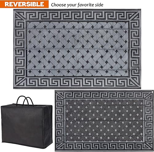 Miniatura 209 de SAND MINE Alfombras reversibles, alfombra de paja de plástico, alfombra de área moderna, alfombra de pavimento grande y alfombra para exteriores