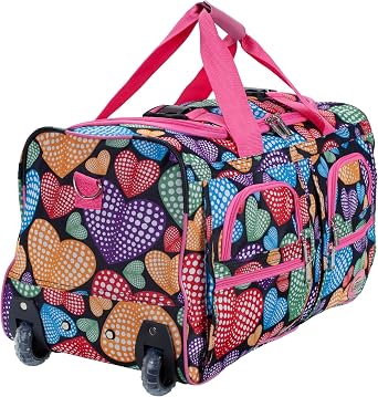 Rockland Rolling Duffel Bag, Black, 22