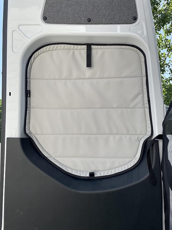 Par de Protetores Solares Magnéticos Isolados para Janelas da Porta Traseira Mercedes-Benz Sprinter VS30 2019 em diante VanEssential Cool Gray