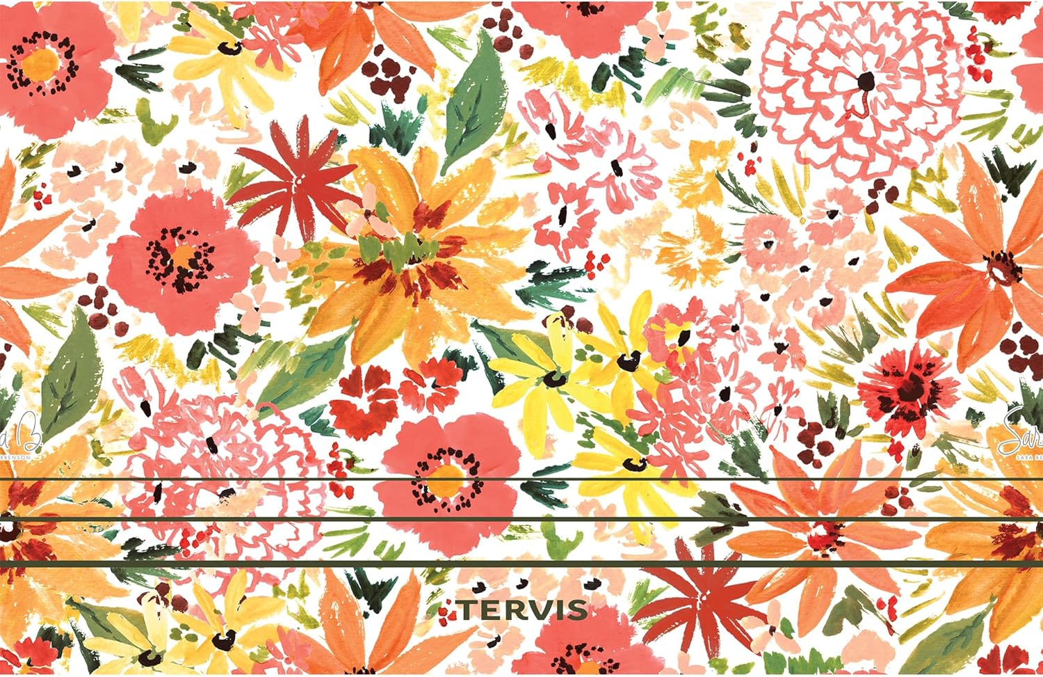 Tervis Traveler Sara Berrenson Retro Floral Triple Walled Insulated Tumbler Travel Cup Keeps Drinks Cold & Hot, 30oz - with Straw Lid, Stainless Steel - Image 2