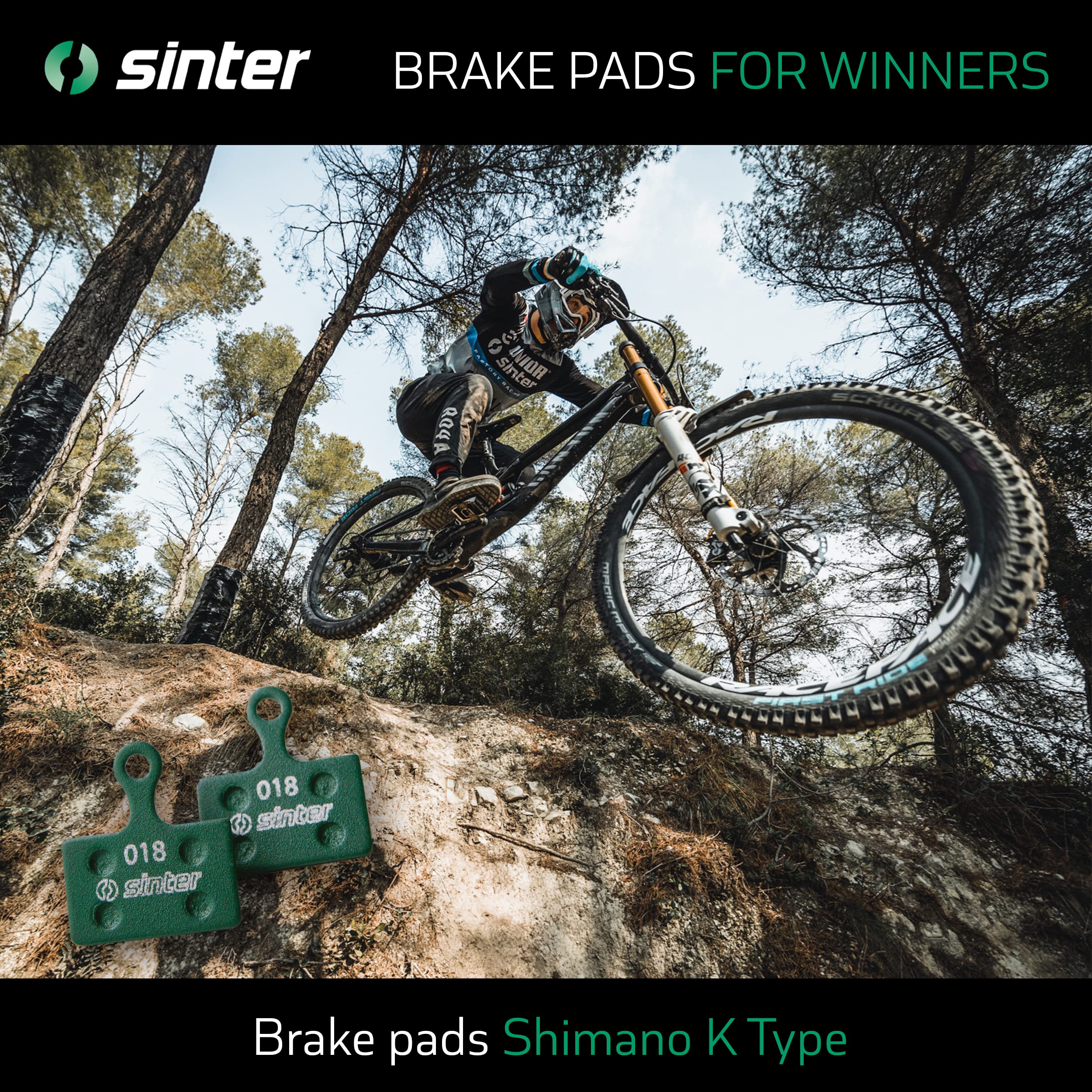SINTER Premium Bremsbeläge für Shimano K02S, K03S, K04S Resin, Fahrrad bremsbeläge K Typ, Organischen Bike Scheibenbremse für Shimano, Tektro, Rever