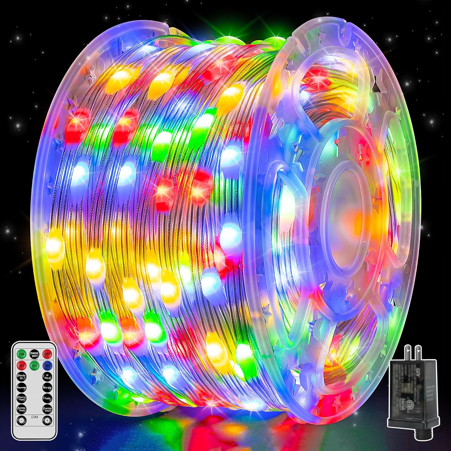 String Lights 262FT 800LED, IP67 Waterproof Plug in String Lights with Remote, 8 Modes, 3 Timers, Dimmable, House Xmas Indoor Decorations Outdoor Christmas Light (Multicolor)