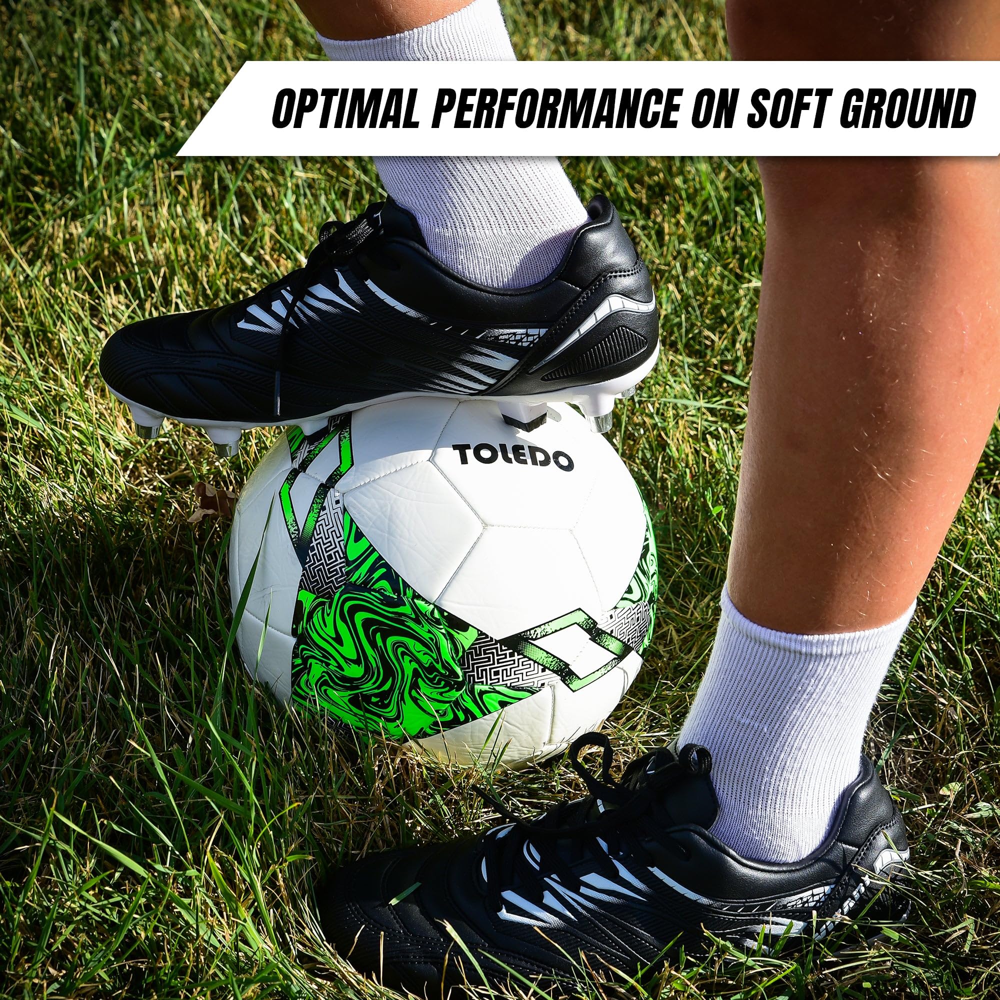 Vizari Men's Valencia SG Soft Ground Soccer Shoes/Cleats for Soft or Wet Playing Surfaces and Fields