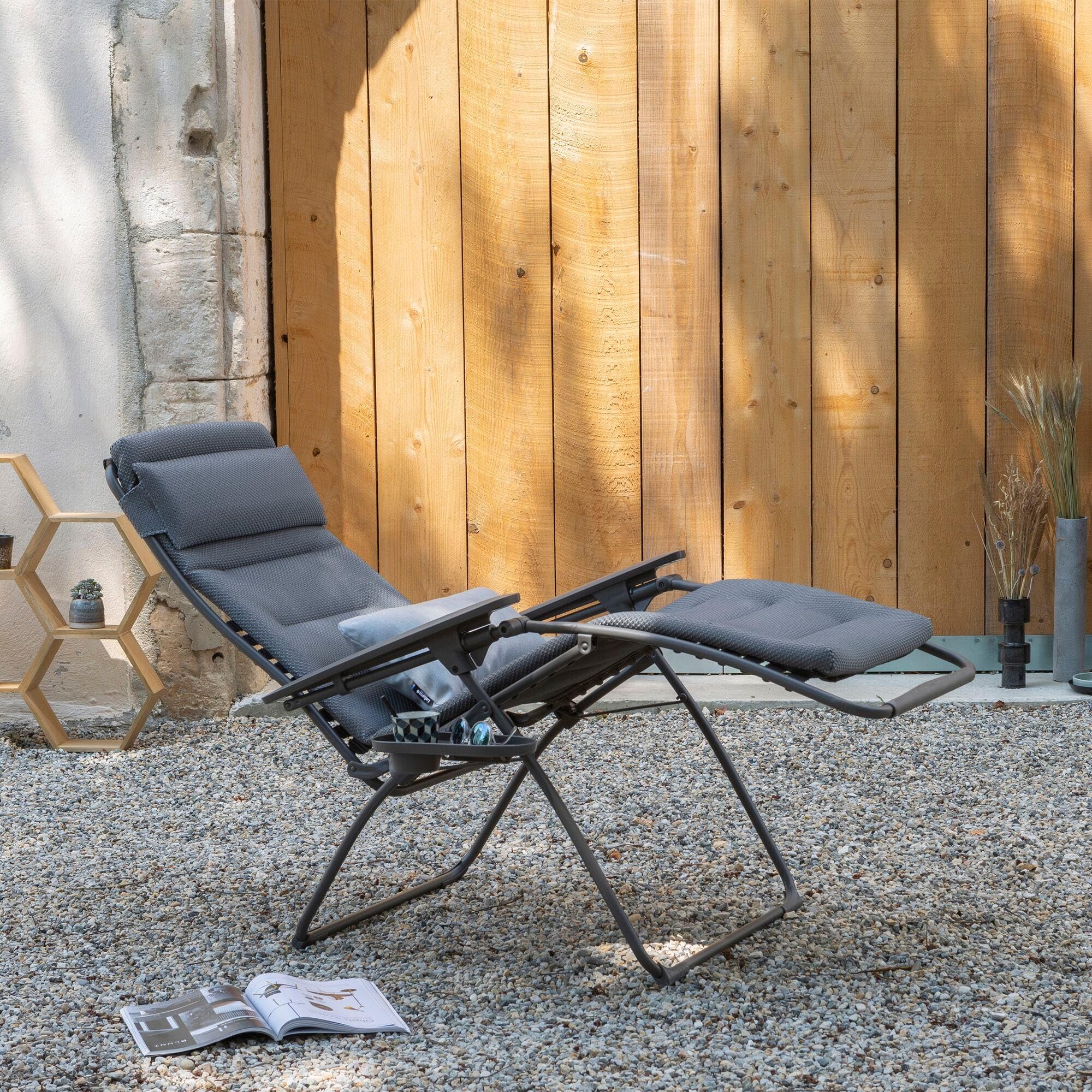 Lafuma MOBILIER - Gepolsterte Zero-Gravity-Relaxliege-Garten - Futura - BeComfort® - Grau Silver LFM3130_8901-5 Jahre Garantie