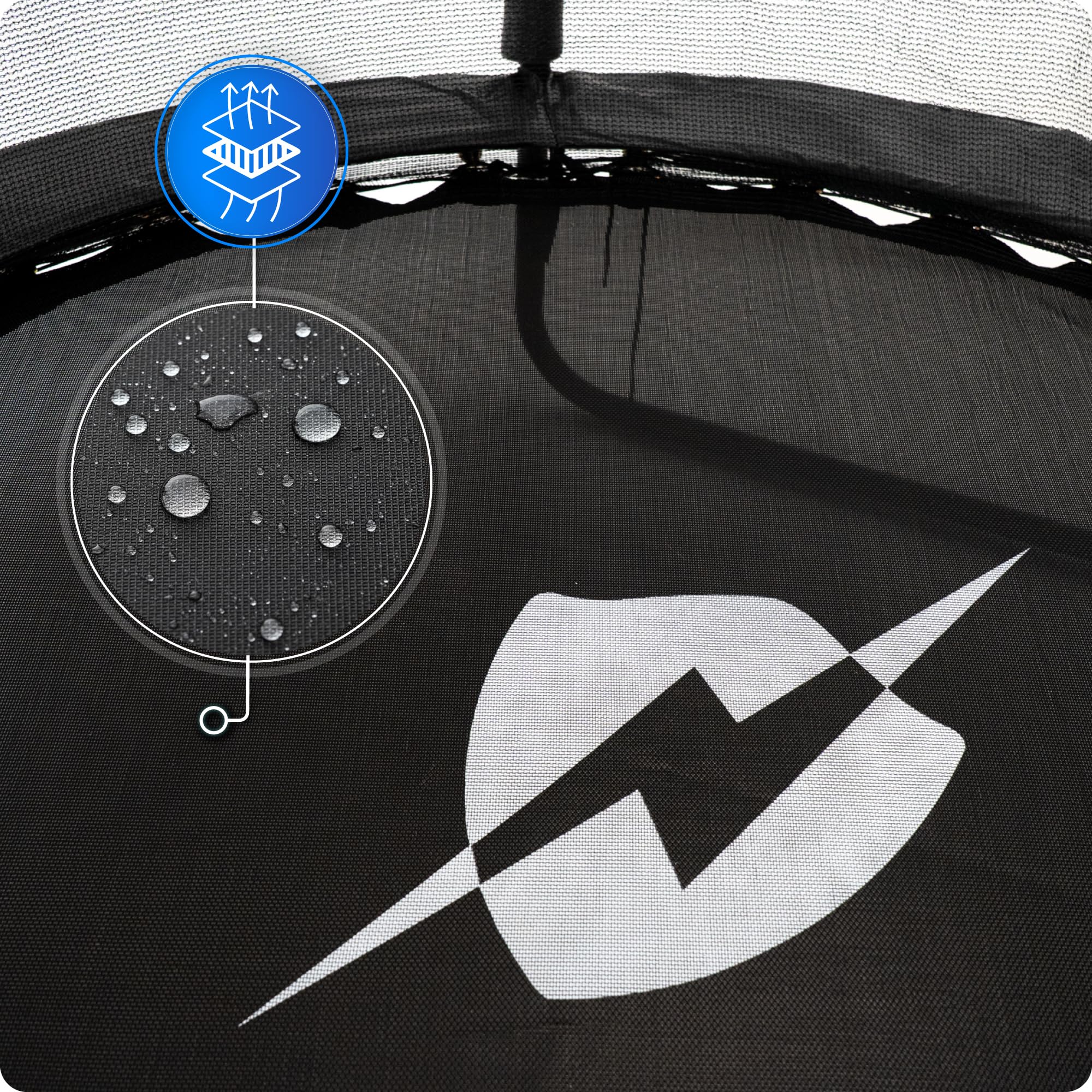 THUNDER Gartentrampolin Outdoor mit Sicherheitsnetz & Leiter – Stabil & Wetterfest für Garten & Freizeit