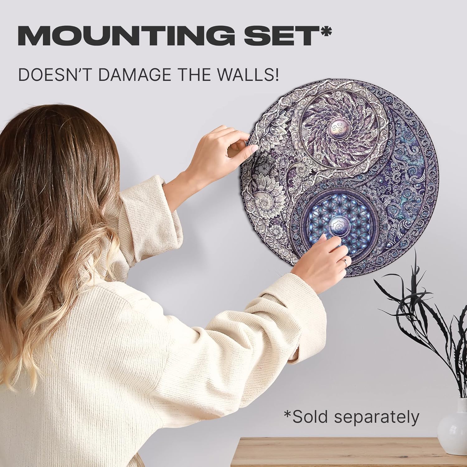 UNIDRAGON Original Wooden Jigsaw Puzzles - Mandala Overarching Opposites, 200 pcs, Medium 9.8"x9.8", Beautiful Gift Package, Unique Shape Best Gift for Adults and Kids : Toys & Games