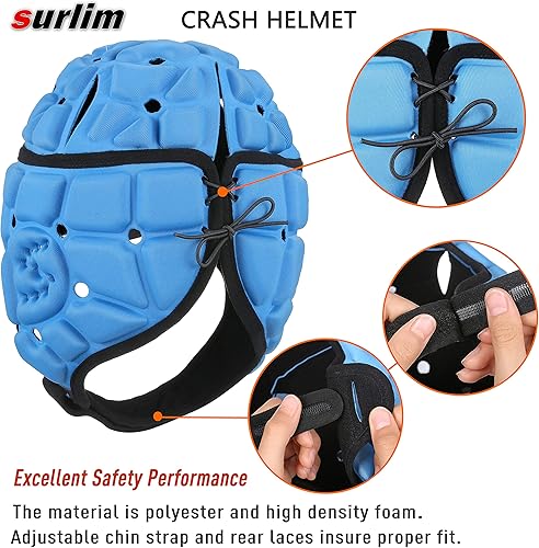Miniatura 4 de Surlim Casco suave con bandera de fútbol americano, casco de rugby, gorra de Scrum, casco de concha suave, casco de fútbol para jóvenes y adultos