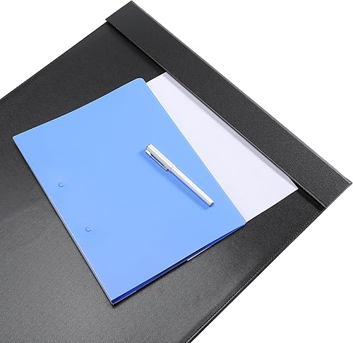 Miniatura 5 de Protector de escritorio de cuero de 30 x 18 pulgadas con rieles laterales para escritura, protector de escritorio ejecutivo para oficina, hogar,