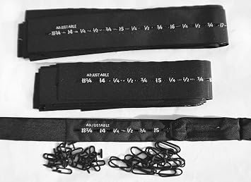 Sets of 10 36mm Silk Bow TIE Size Ribbons with Hardware Eye and T-Hook - 2 Neck Sizes Available 13 1/2" to 18"