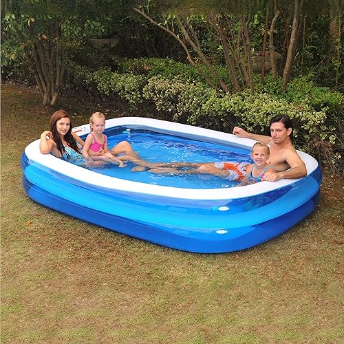 Miniatura 2 de 103" grande azul real y blanco rectangular Piscina Inflable