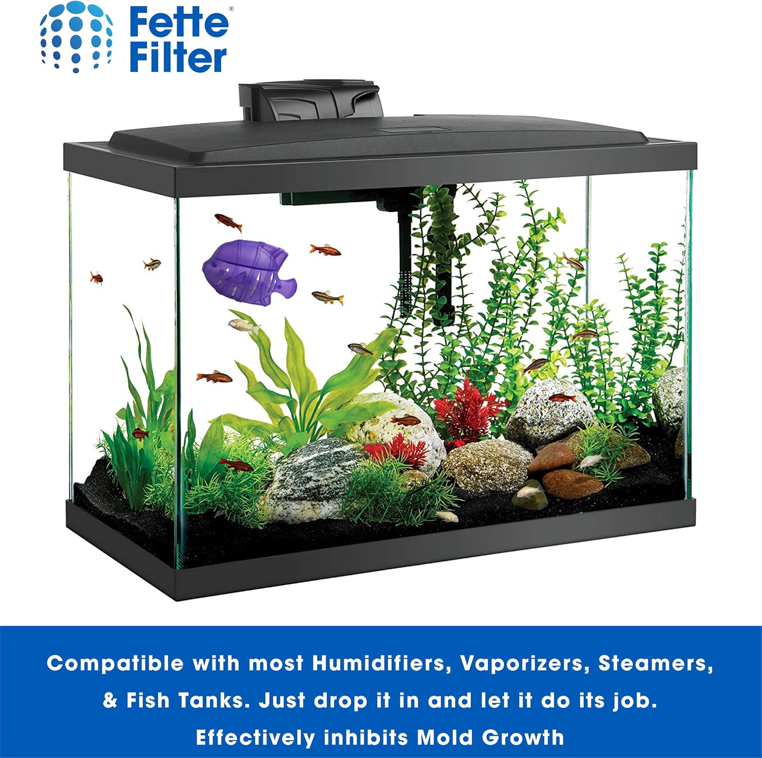Fette Filter - Universal Humidifier Tank Cleaner Compatible with Drop, Droplet, Adorable, Warm & Cool Mist Humidifiers Tanks and Fish Tanks. Compare to Protec Kaz PC1F - Pack of 4 : Appliances