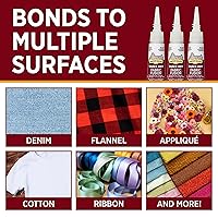 Vista 5 de Aleene's Fusión de tela de secado rápido, pegamento permanente de secado rápido, Stong Bond se seca suave y transparente en minutos, paquete de 3