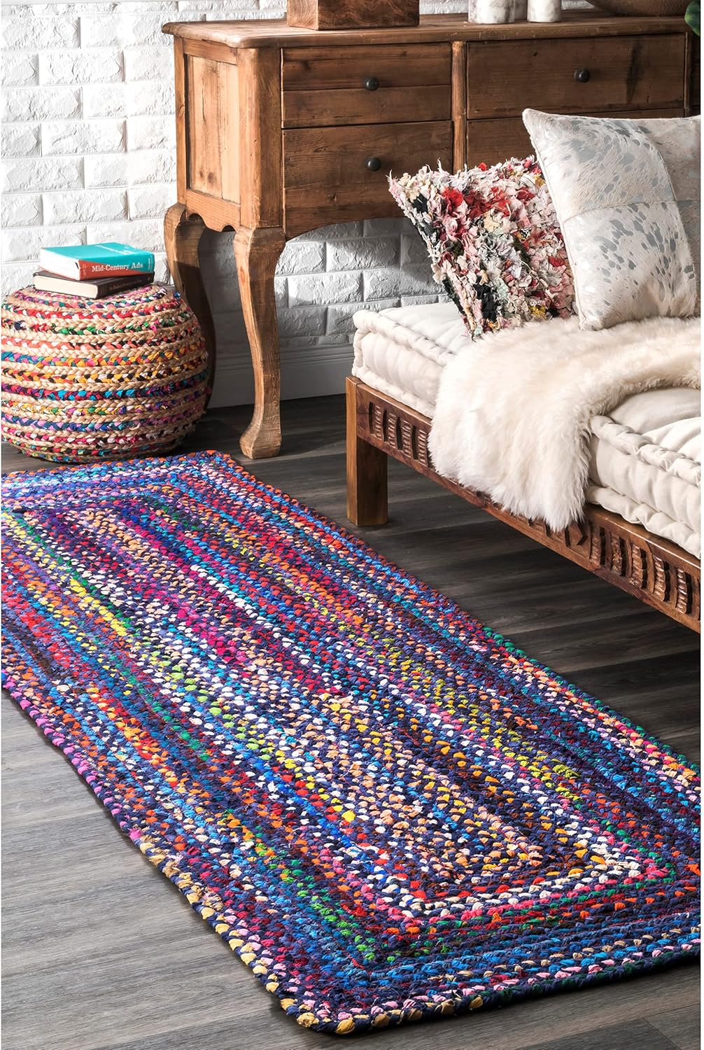 nuLOOM Tammara Hand Braided Runner Rug, 2' 6" x 8', Blue
