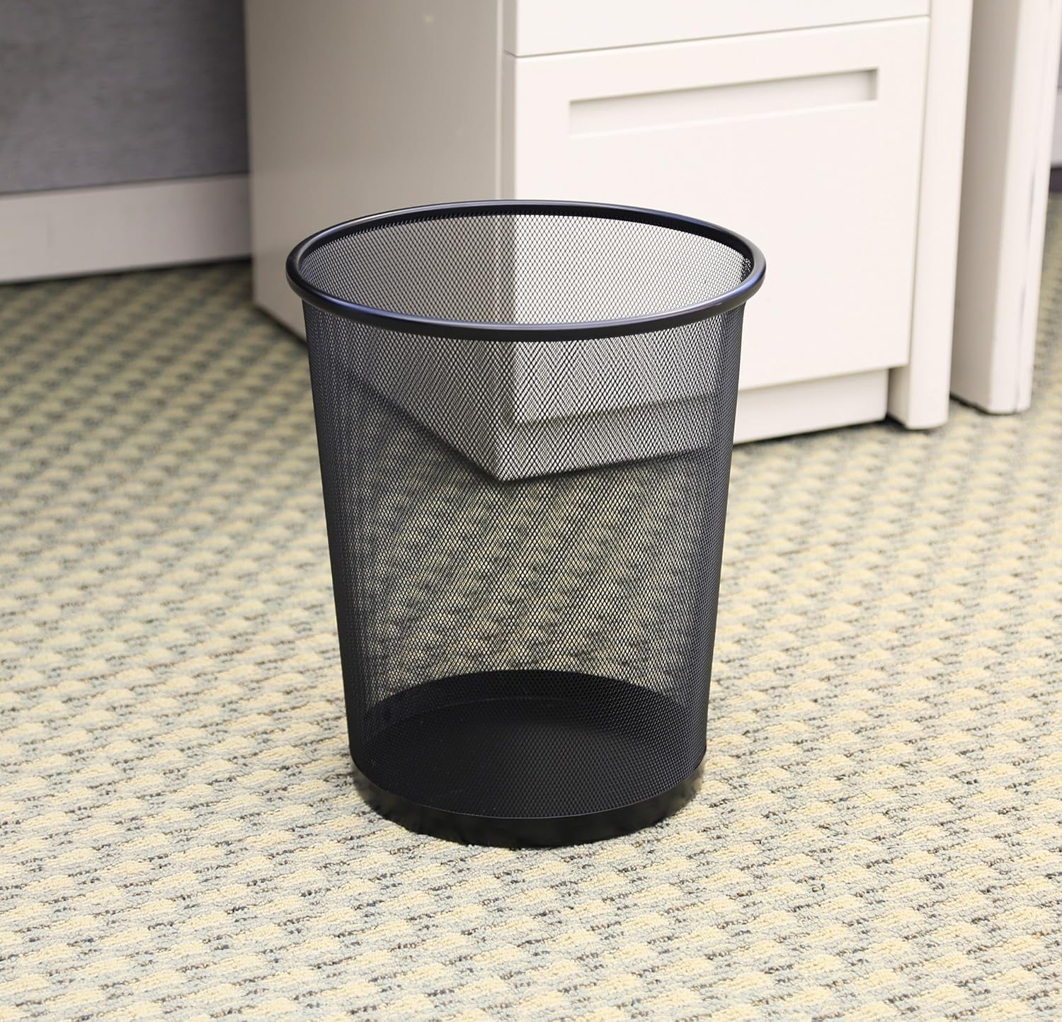 Seville Classics 3-Pack Round Mesh Wastebasket Recycling Bin, 6 Gal, 12" Diameter Top x 14" H, Black : Home & Kitchen