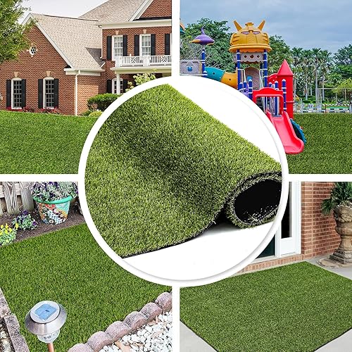 Miniatura 3 de Ileading Alfombra de césped artificial de 2 x 6 pies de largo, alfombra de césped artificial para exteriores, alfombra de césped artificial con