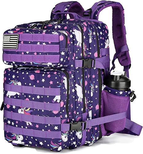 Miniatura 20 de Mochila táctica militar impermeable de 25L para hombres y mujeres, paquete de asalto, mochila de viaje pequeña, Fresa, Pequeño, Mochilas Daypack