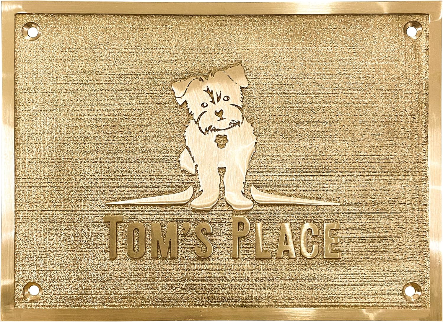 SamStar Personalized 3D Engraved Brass Plaque – Custom Cast Solid Brass Sign (6x6 Inches) – Hand-Polished Finish for Home, Office, Business, or Memorial – Indoor & Outdoor Use