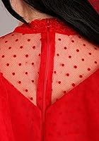 Vista 4 de Vestido de novia rojo talla grande para mujer