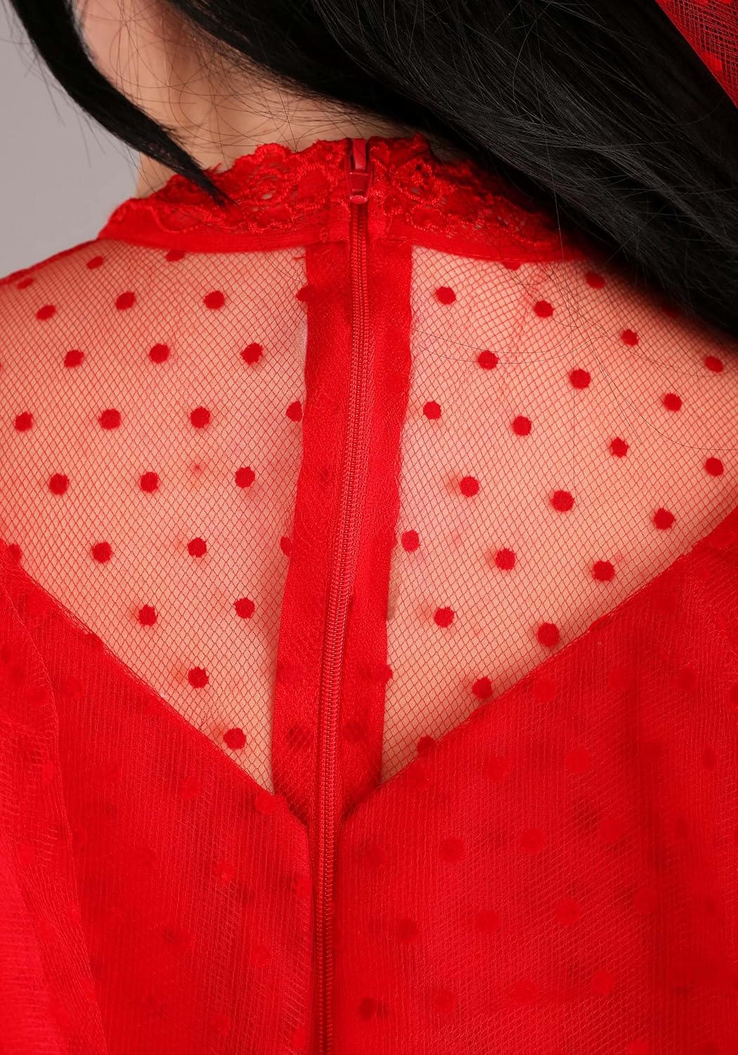 Miniatura 4 de Vestido de novia rojo talla grande para mujer