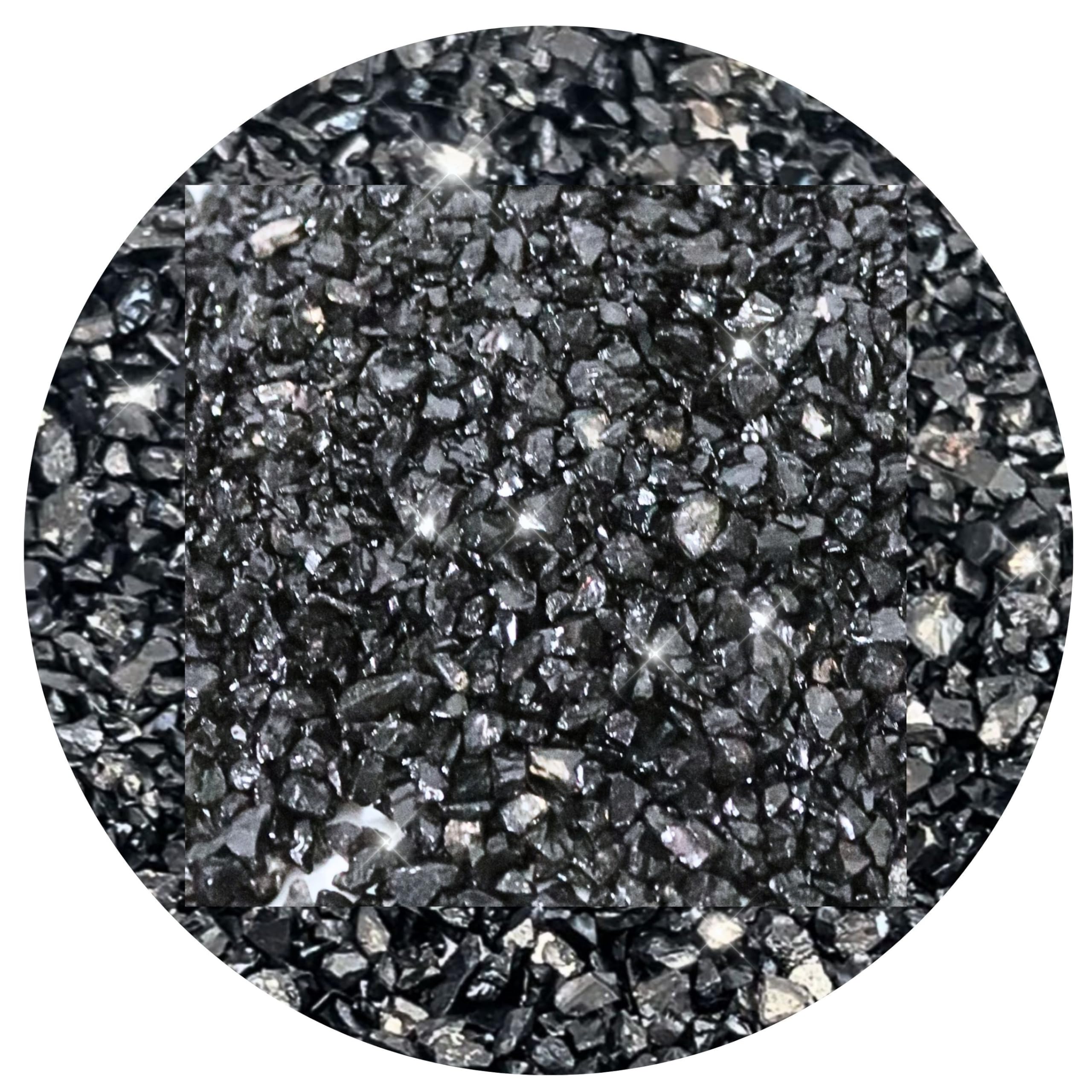 250g Black Crushed Glass Mirror Side Broken Glass Chips 1-4mm Reflective Mirrored Granules Gravel Chunks Stones Vase Filler Garden Plants Resin Irregular