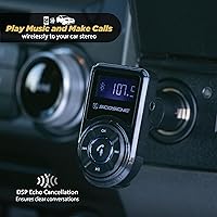Vista 5 de Scosche BTFM3 BTFREQ Kit universal de manos libres Bluetooth para coche con transmisor FM digital y cargador de coche USB de 10 W, color negro XL