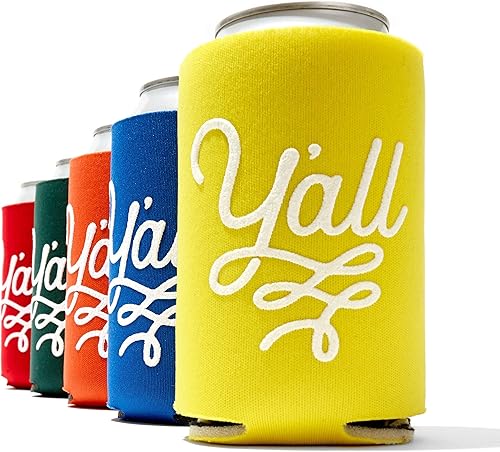 Y'all Texas Party - Aislador de bebidas en cinco colores para latas de manga aislante de Texas, regalo