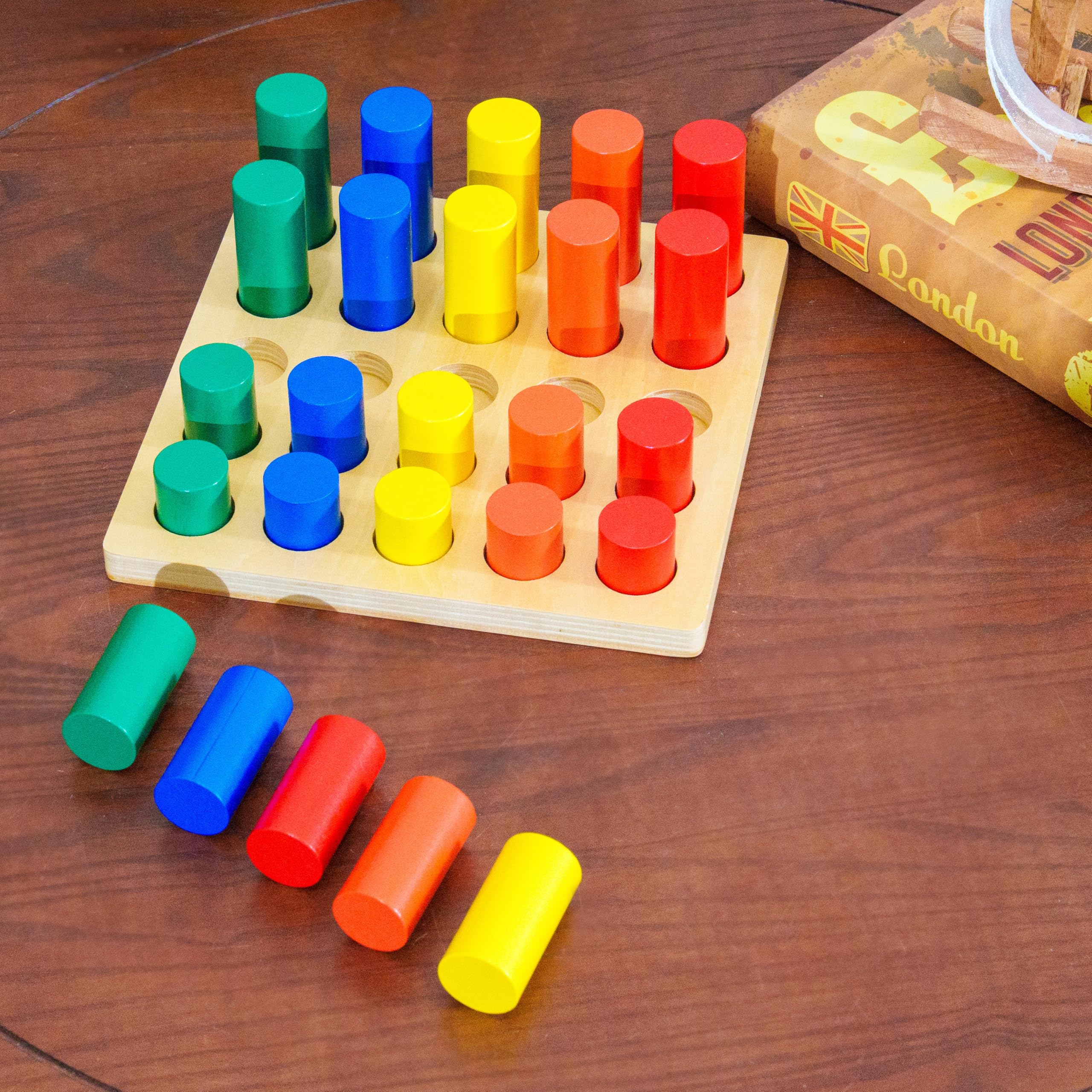 Montessori Materiali matematici, giocattolo educativo in legno per numeri e calcoli, scuola materna e elementare, scuola domestica e aule a partire dai 3 anni (scala a cilindro Montessori)