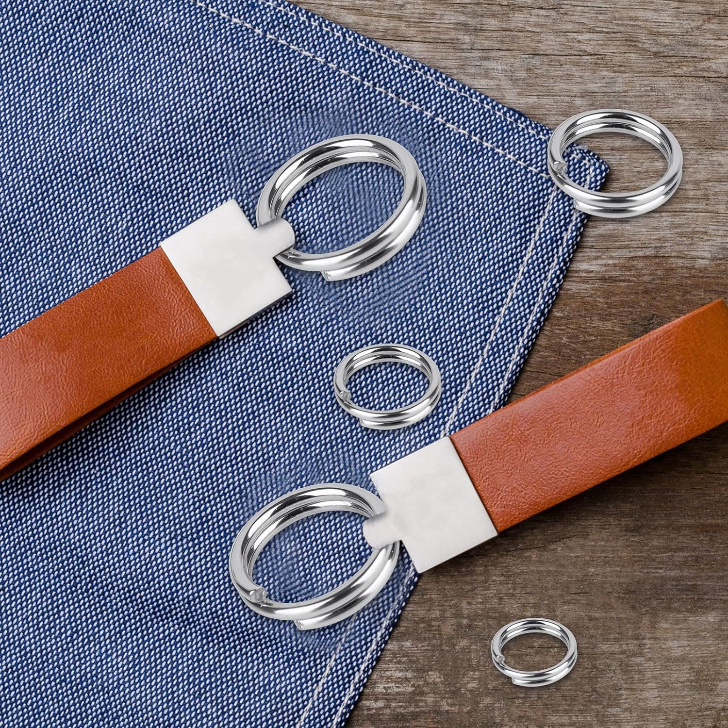 400 Pieces Premium 304 Stainless Steel Split Ring Double Jump Ring Small Key Chain Ring for Ornament Crafts, 4 Sizes(6mm 8mm 10mm 12mm Diameter)
