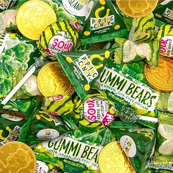 St Patricks Day Candy Assortment for Parties & Treat Bags, 2 Lb Bag | Gold Coins, Hard Candy, Lollipops, Popping Rocks, Gummi Bears