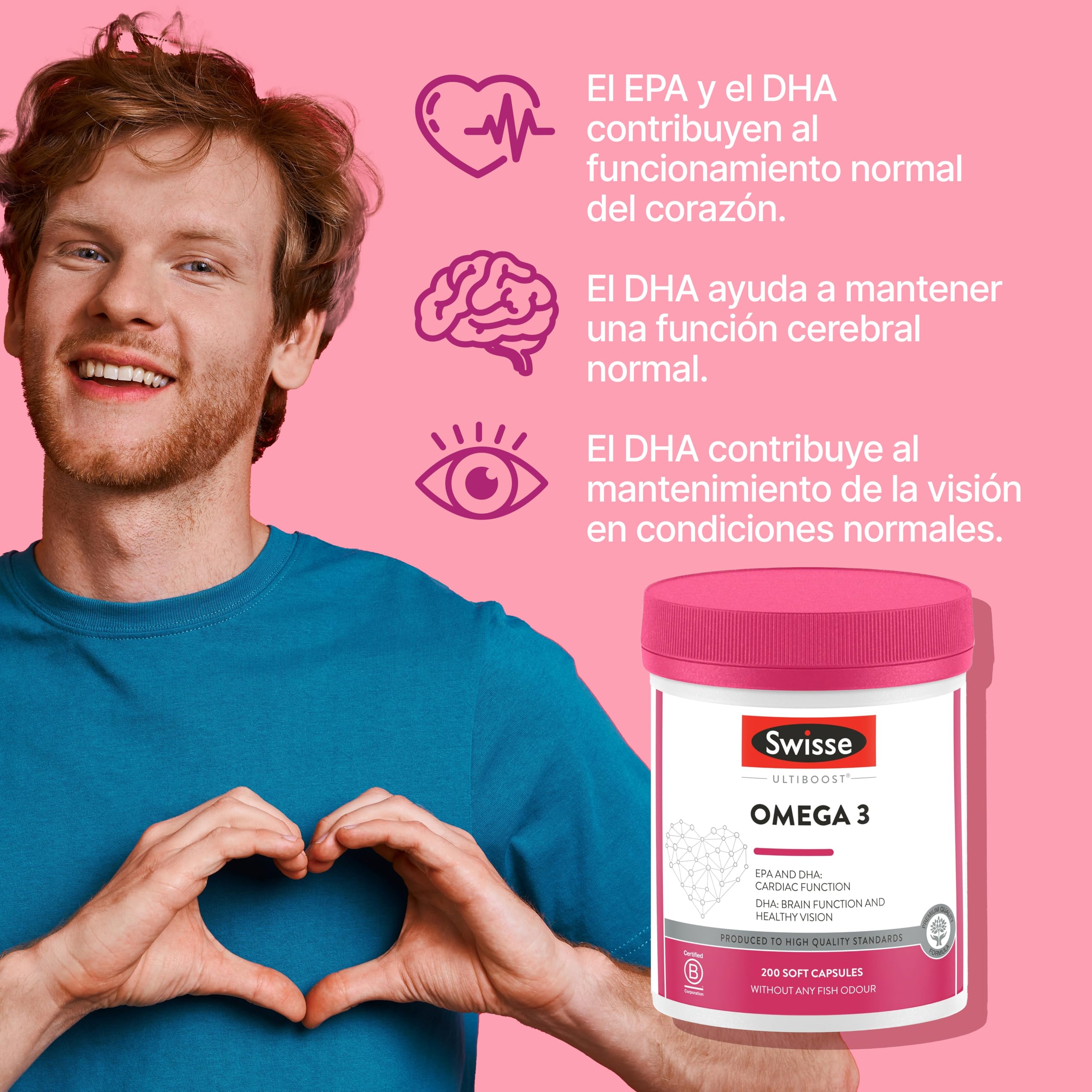 SWISSE - Omega 3 IFOS Certificado 5 Estrellas, 200 Cápsulas Blandas con 1500 mg de Aceite de Pescado, Vitamina E, 233 mg EPA y 135 mg DHA por Dosis - Suplementos para Cerebro y Corazón, Made in Italy