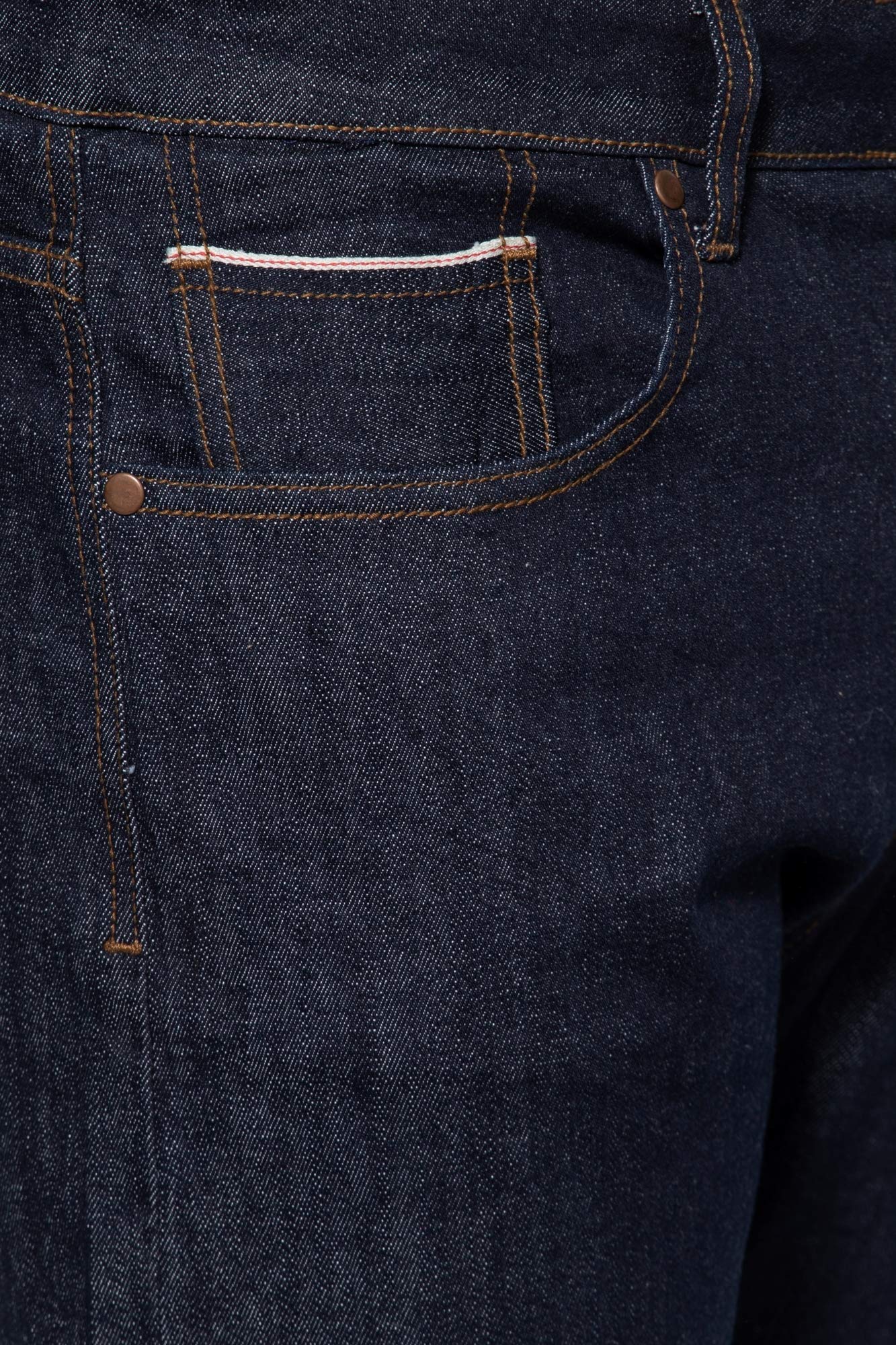 King Kerosin Herren Basic 5-Pocket Vintage Selvedge Jeans Baumwolle Stretch Straight Fit Robin