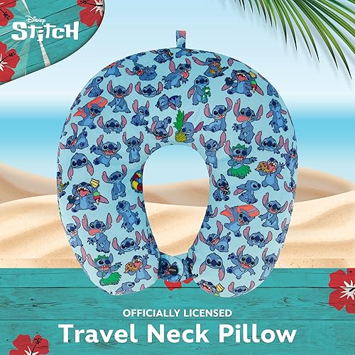 Miniatura 2 de Disney Stitch Kids - Almohada de viaje para el cuello para avión, automóvil y oficina, cómoda y transpirable, color azul