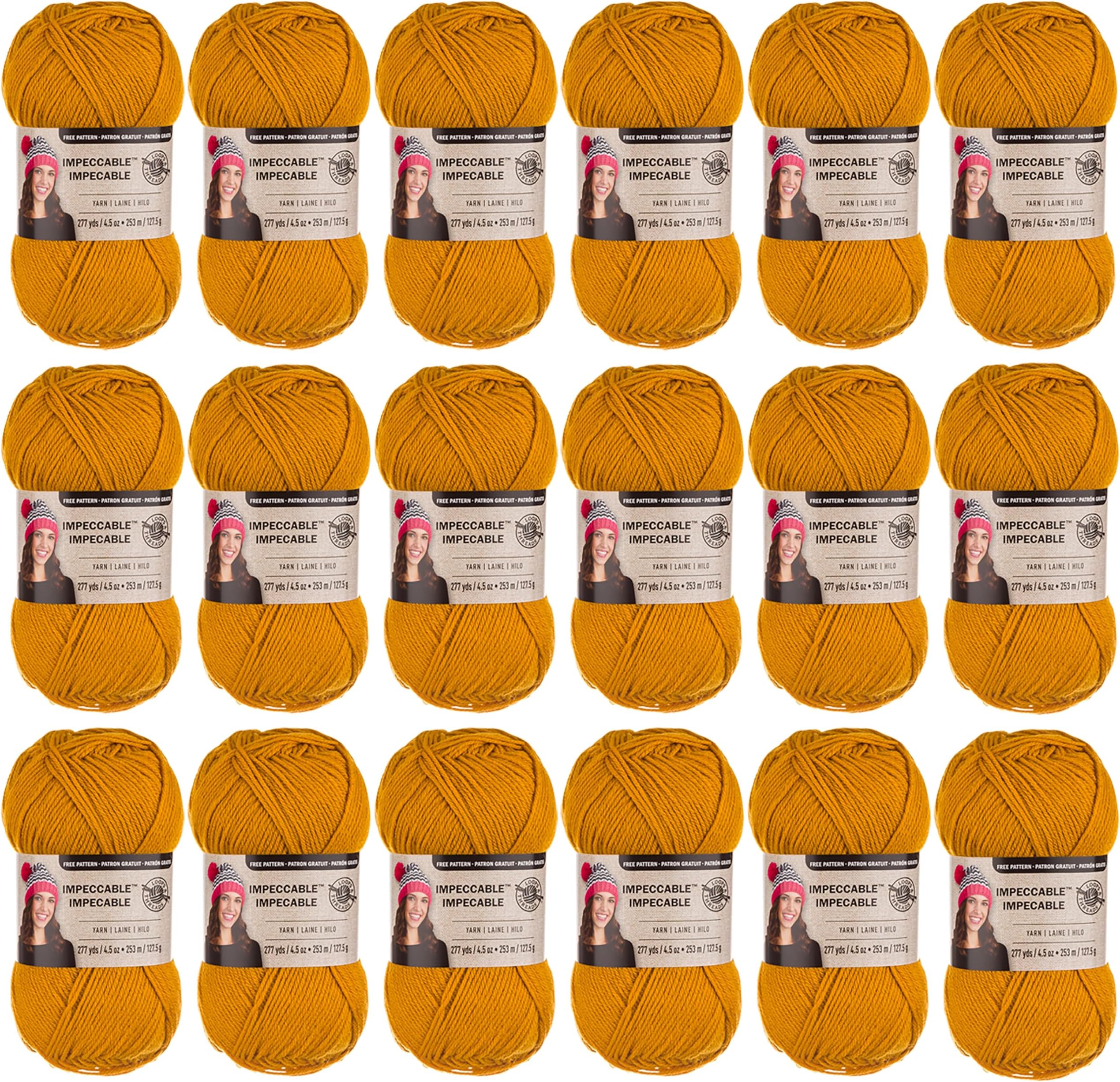 Loops & Threads Impeccable Solid Yarn, 18 Pack