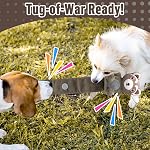 LECHONG 2-Pack Jouets de chien en peluche, 23-Inch Tuyau Puzzle Snuffle du Jouet de Guerre avec la queue à friser à la main, jouets d'enrichissement pour les petits & Chiens moyens pour soulager l'ennui & Stimulation mentale