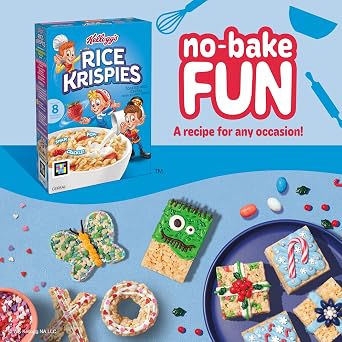 Kellogg's Rice Krispies Cold Breakfast Cereal, 8 Vitamins and Minerals, Rice Krispies Treats, Large Size, Original, 12Oz Box (1 Box)