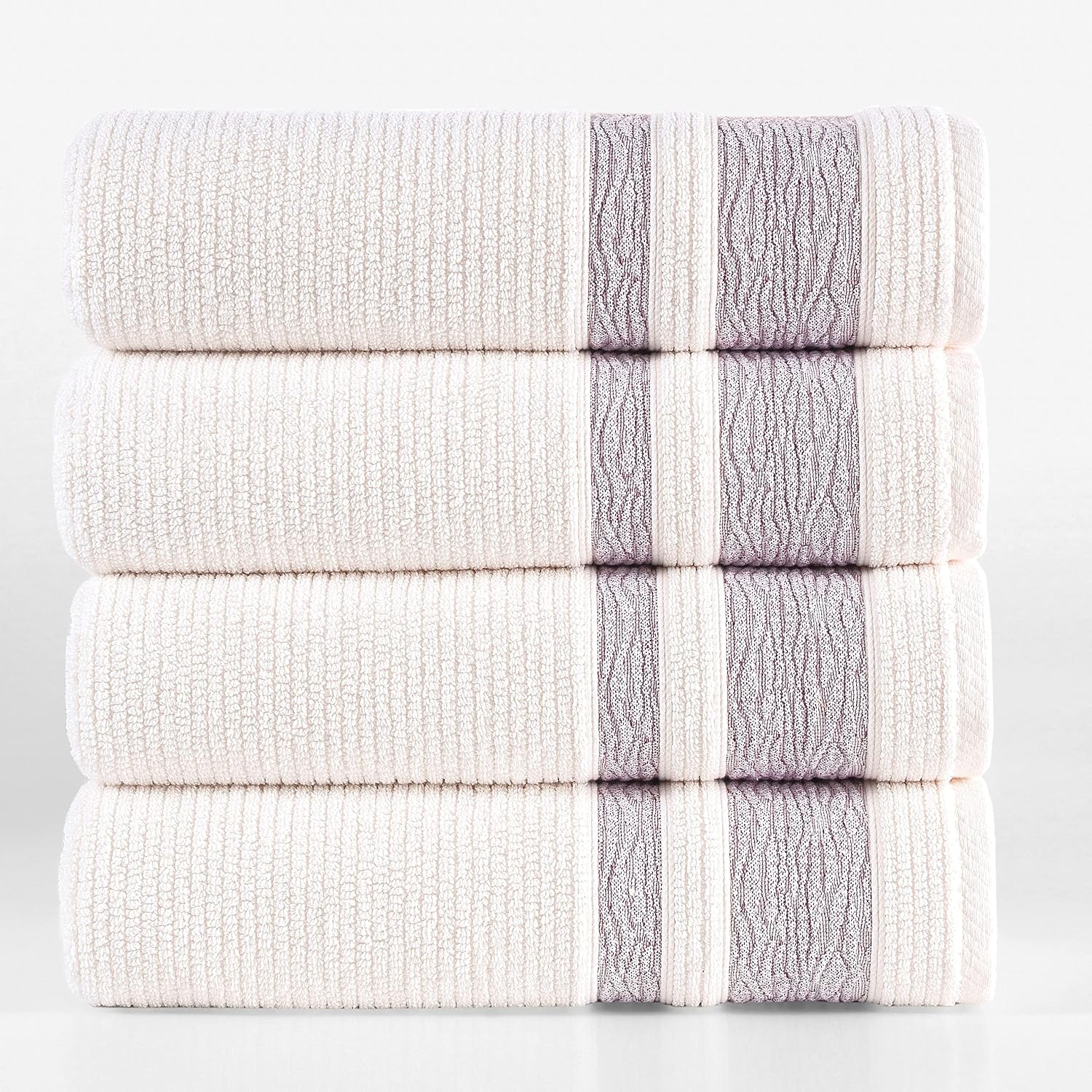 Amazon.com: Luxury Turkish Cotton Bath Towel Set - 4-Piece XL Bath ...